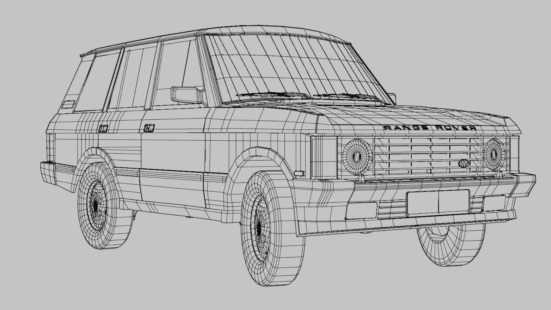 Range Rover Classic With Interior Low-poly 3D model_11