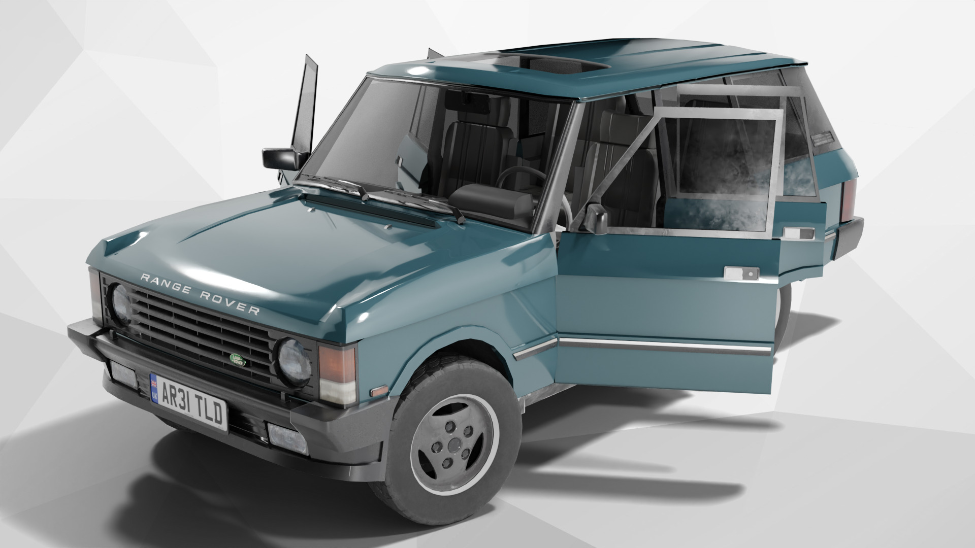 Range Rover Classic With Interior Low-poly 3D model_8