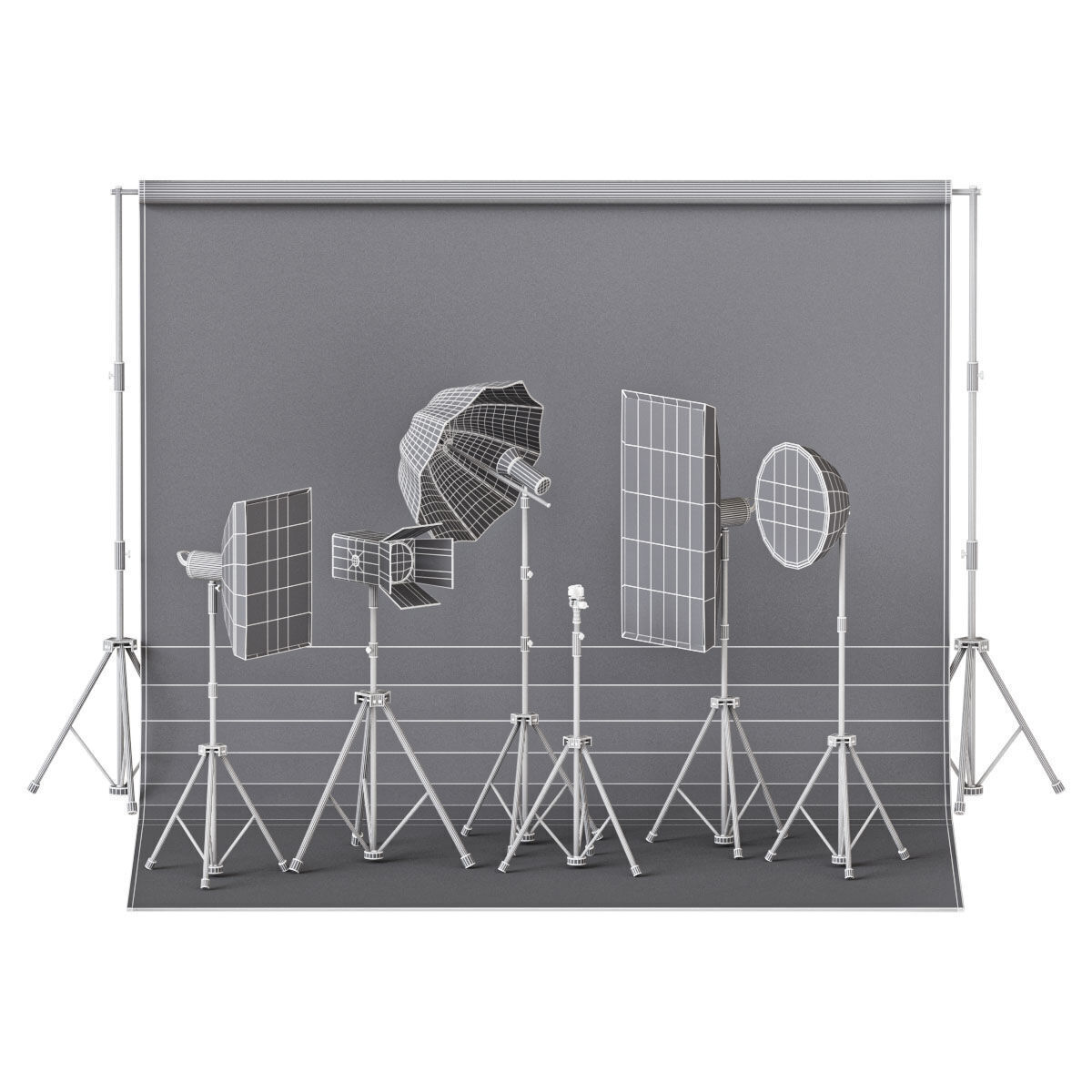  A set of studio equipment 3D model_3