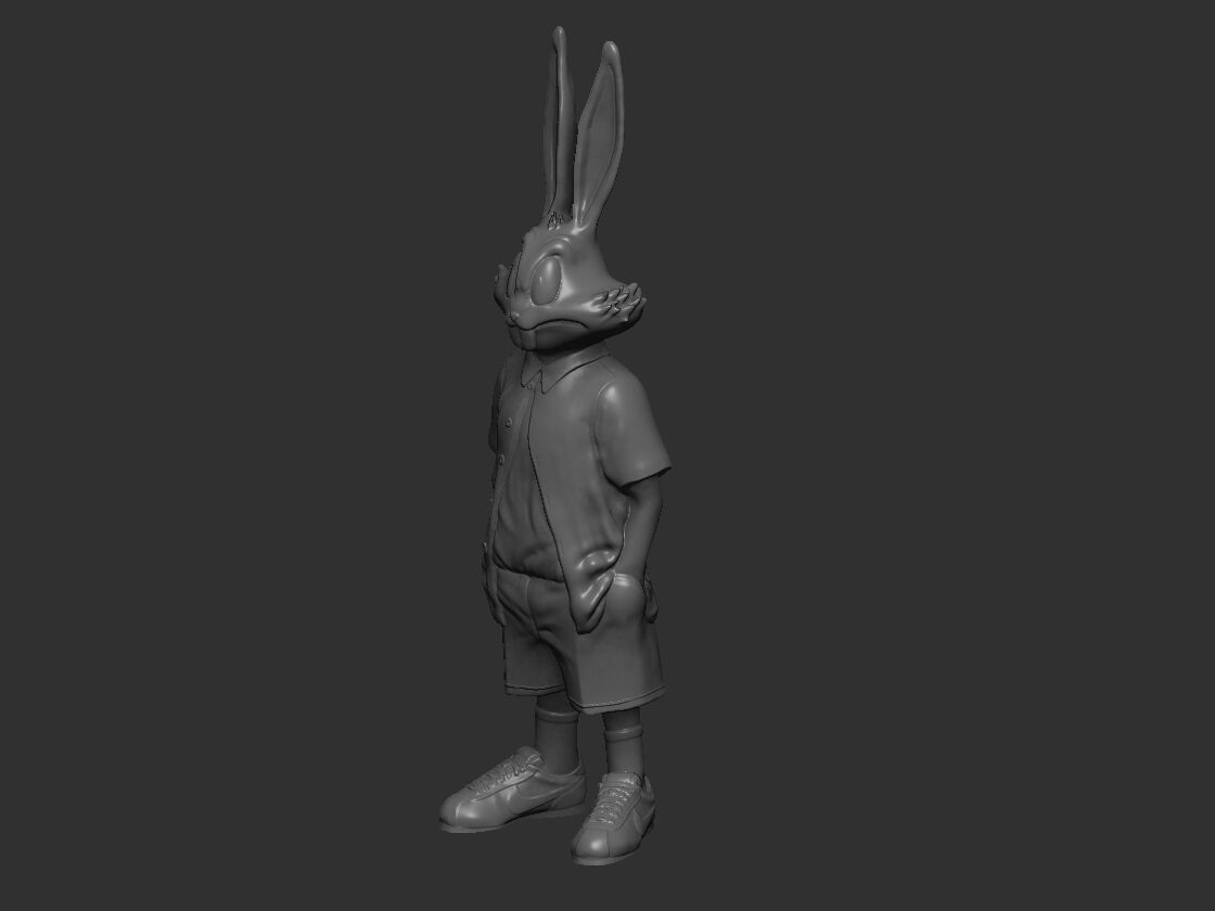 Bugs Bunny Urban Style  STL  3MF  -3d printer 3D print model_9