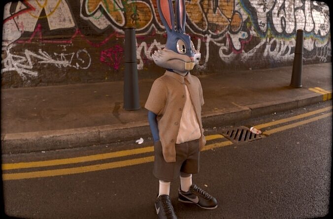 Bugs Bunny Urban Style  STL  3MF  -3d printer 3D print model