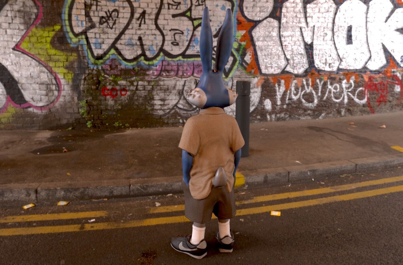 Bugs Bunny Urban Style  STL  3MF  -3d printer 3D print model_1