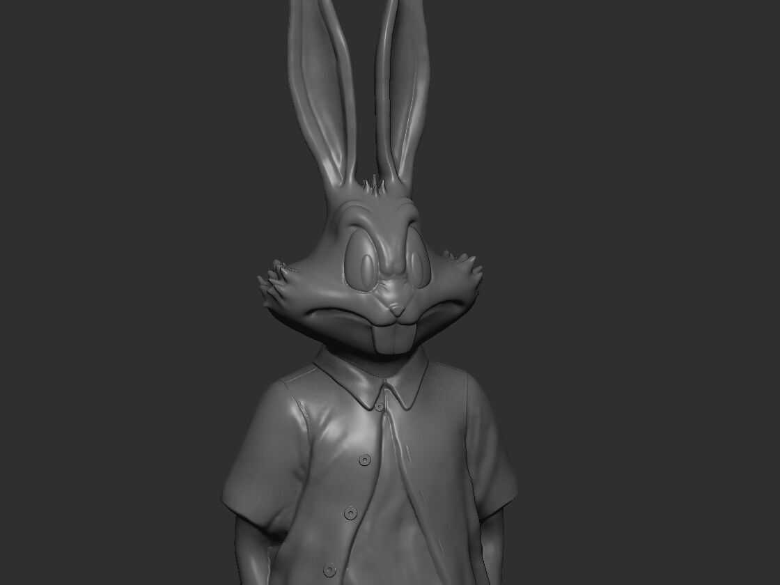 Bugs Bunny Urban Style  STL  3MF  -3d printer 3D print model_8