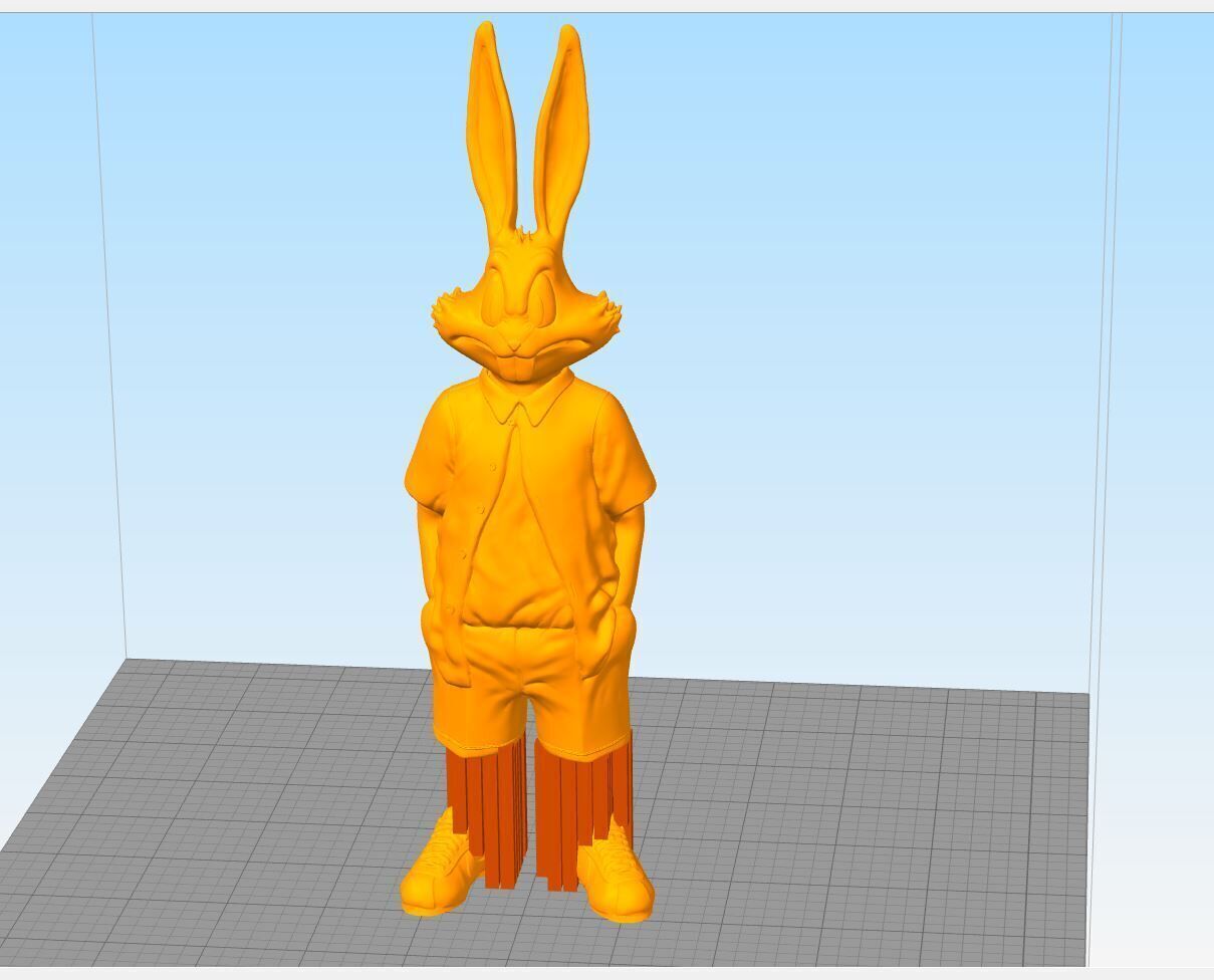Bugs Bunny Urban Style  STL  3MF  -3d printer 3D print model_14