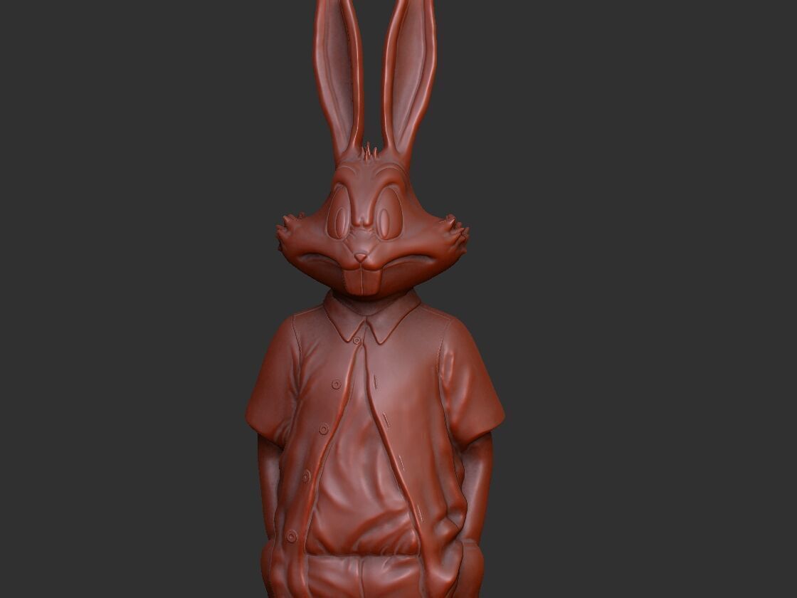 Bugs Bunny Urban Style  STL  3MF  -3d printer 3D print model_12