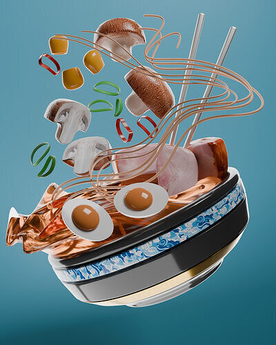 Ramen VR  AR  low-poly 3d model Low-poly 3D model