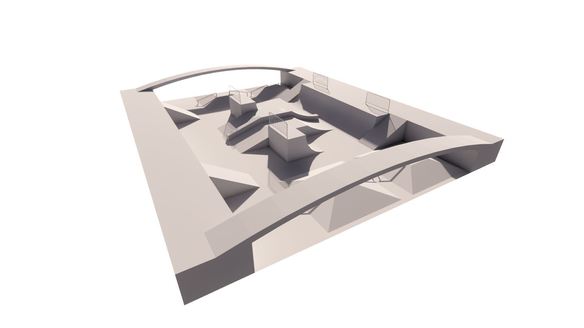 Skatepark-Skate Park PACK 3D model_1