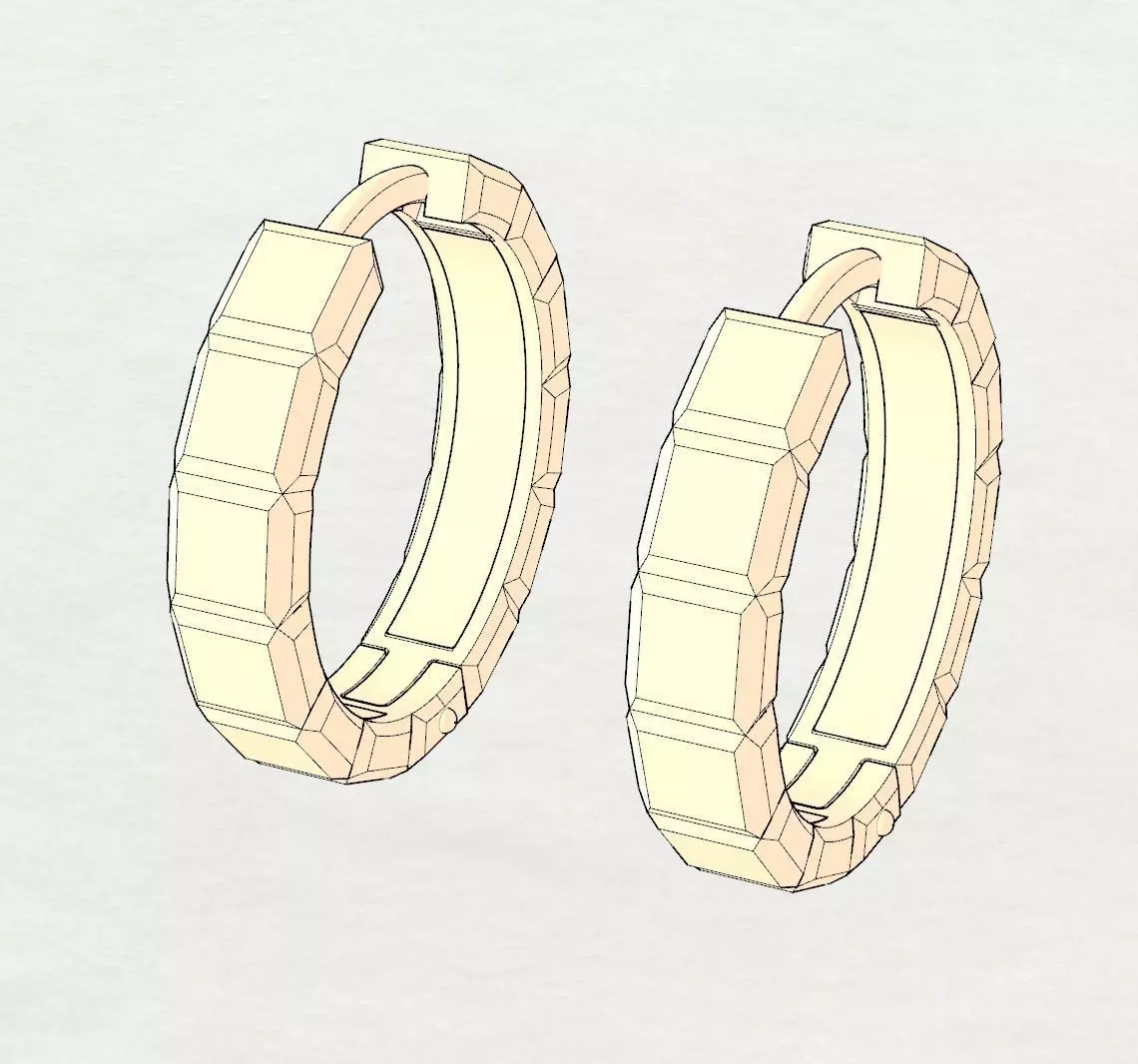 Hoop Earrings Cubic 3D print model