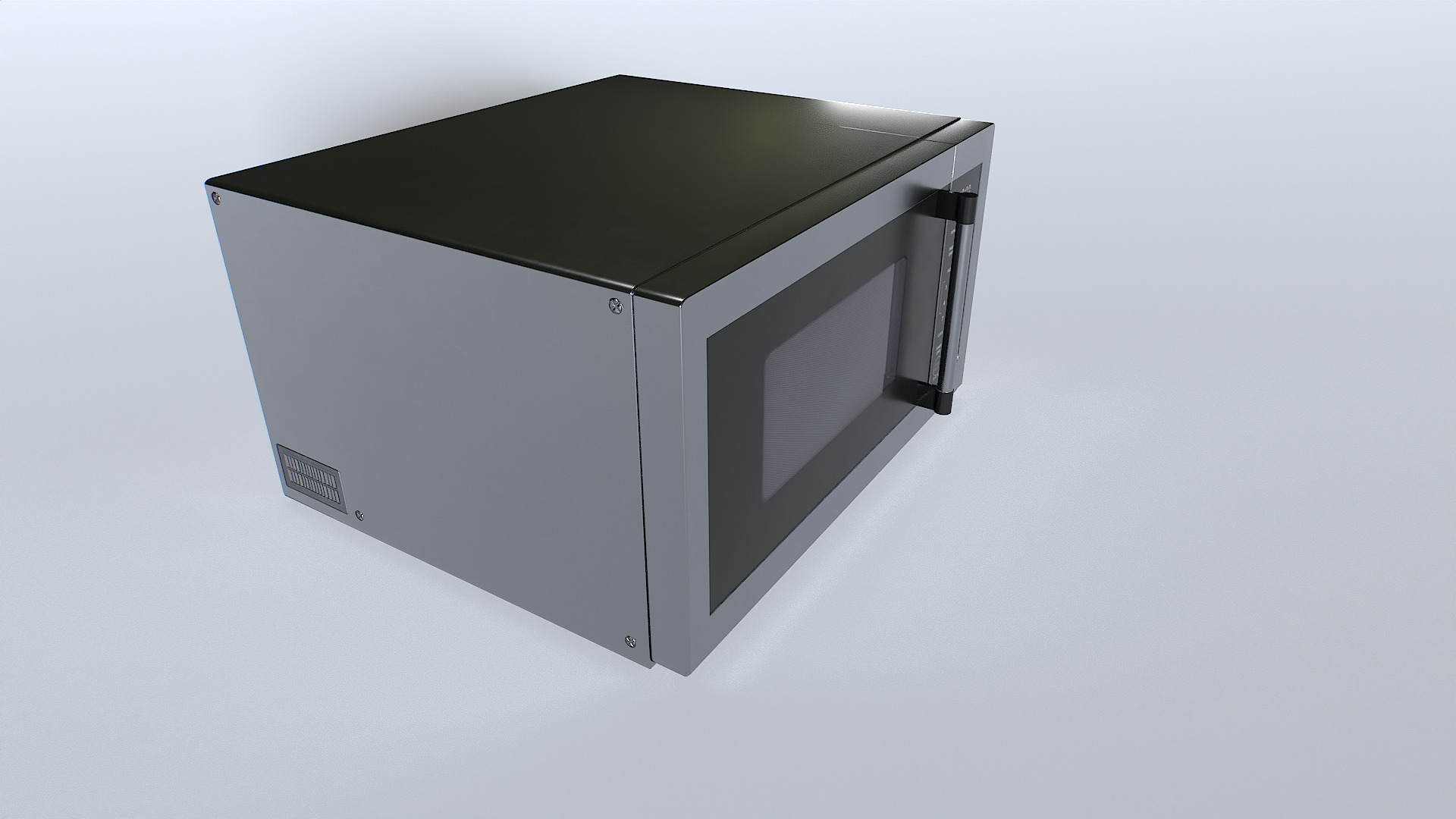 Microwave 2 Low-poly 3D model_1
