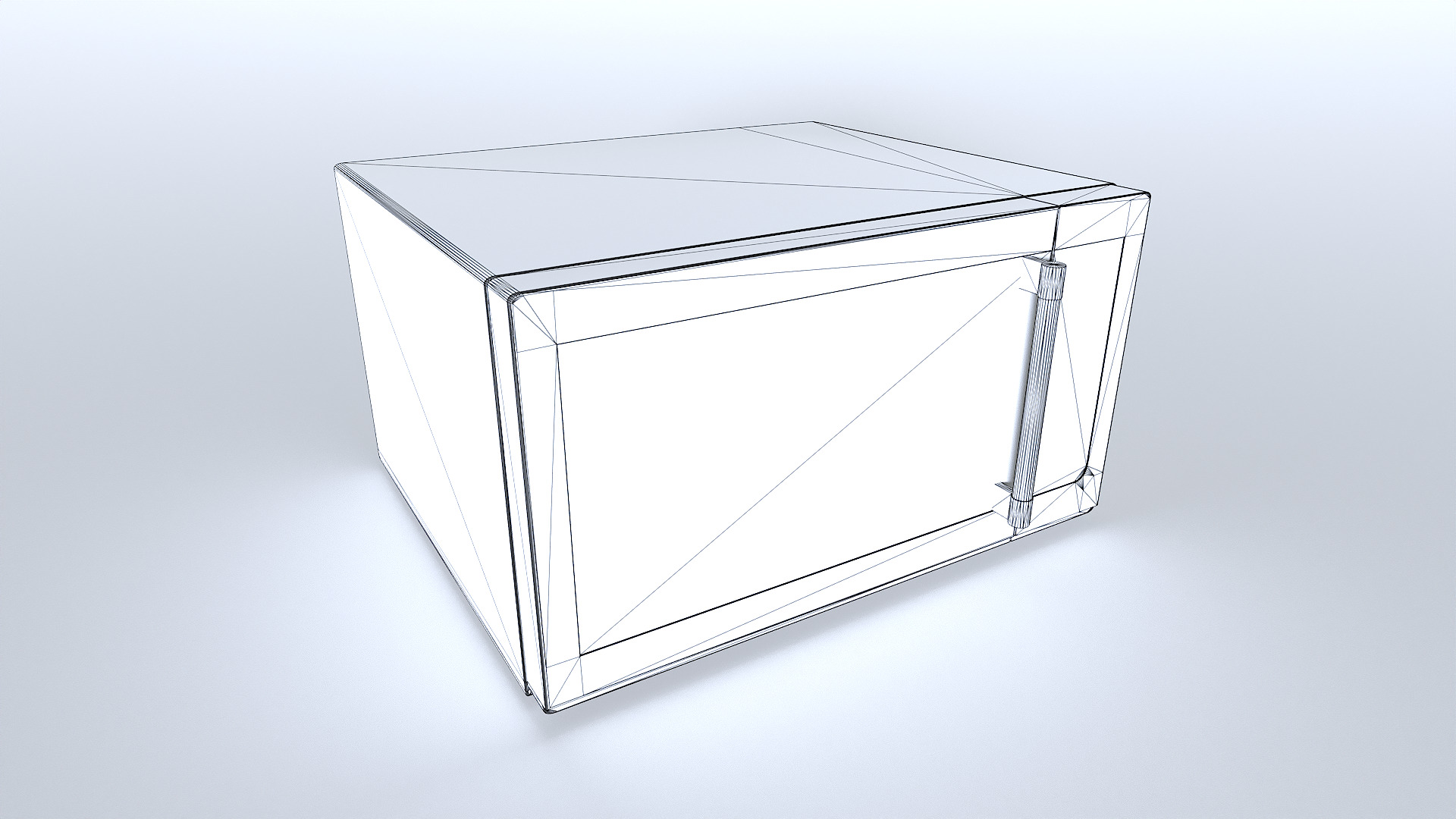 Microwave 2 Low-poly 3D model_6