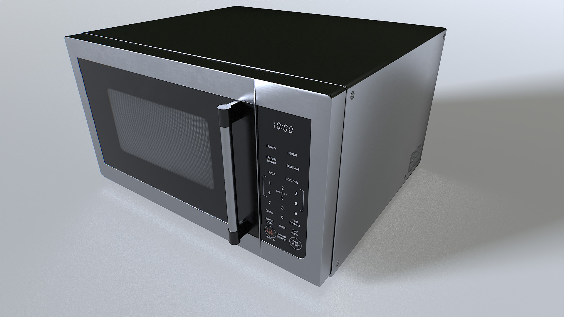 Microwave 2 Low-poly 3D model_2
