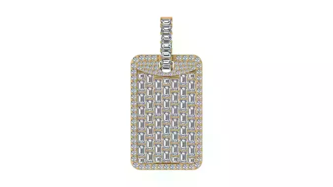 Luxury Brick-Set Dog Tag Pendant