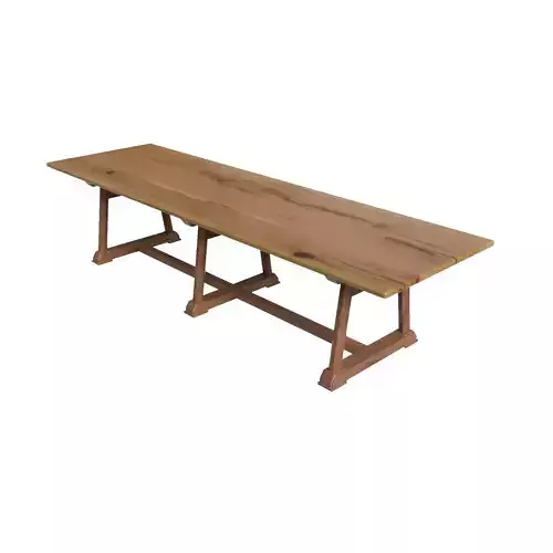 A 19th century oak refectory table ex Charterhouse school 3D model