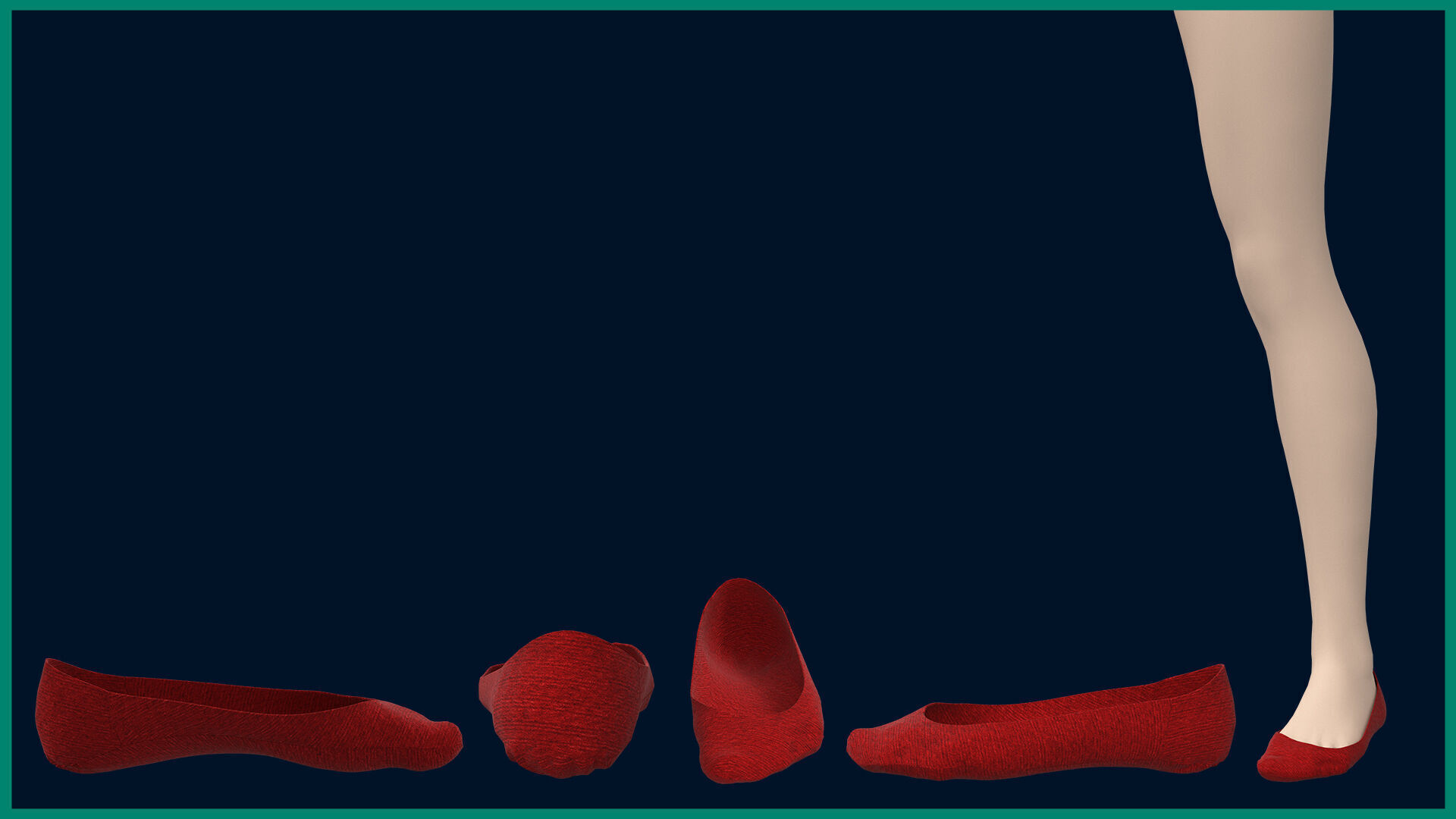 12 female socks 3D model_11