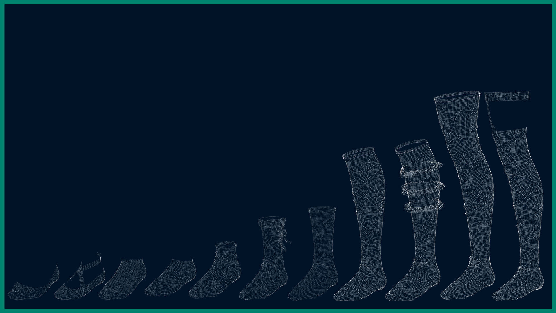 12 female socks 3D model_13