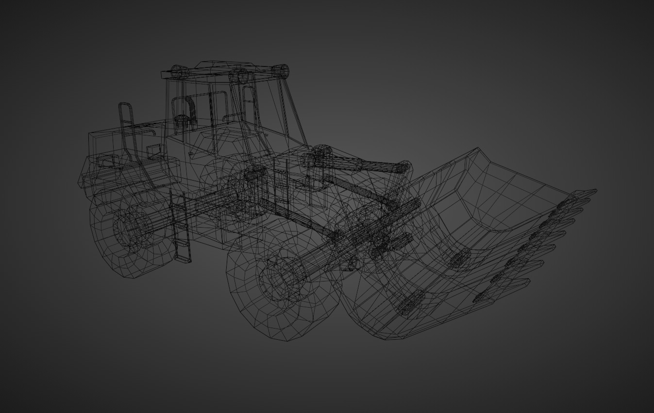Wheel Loader Heavy Vehicle Low-poly 3D model_8