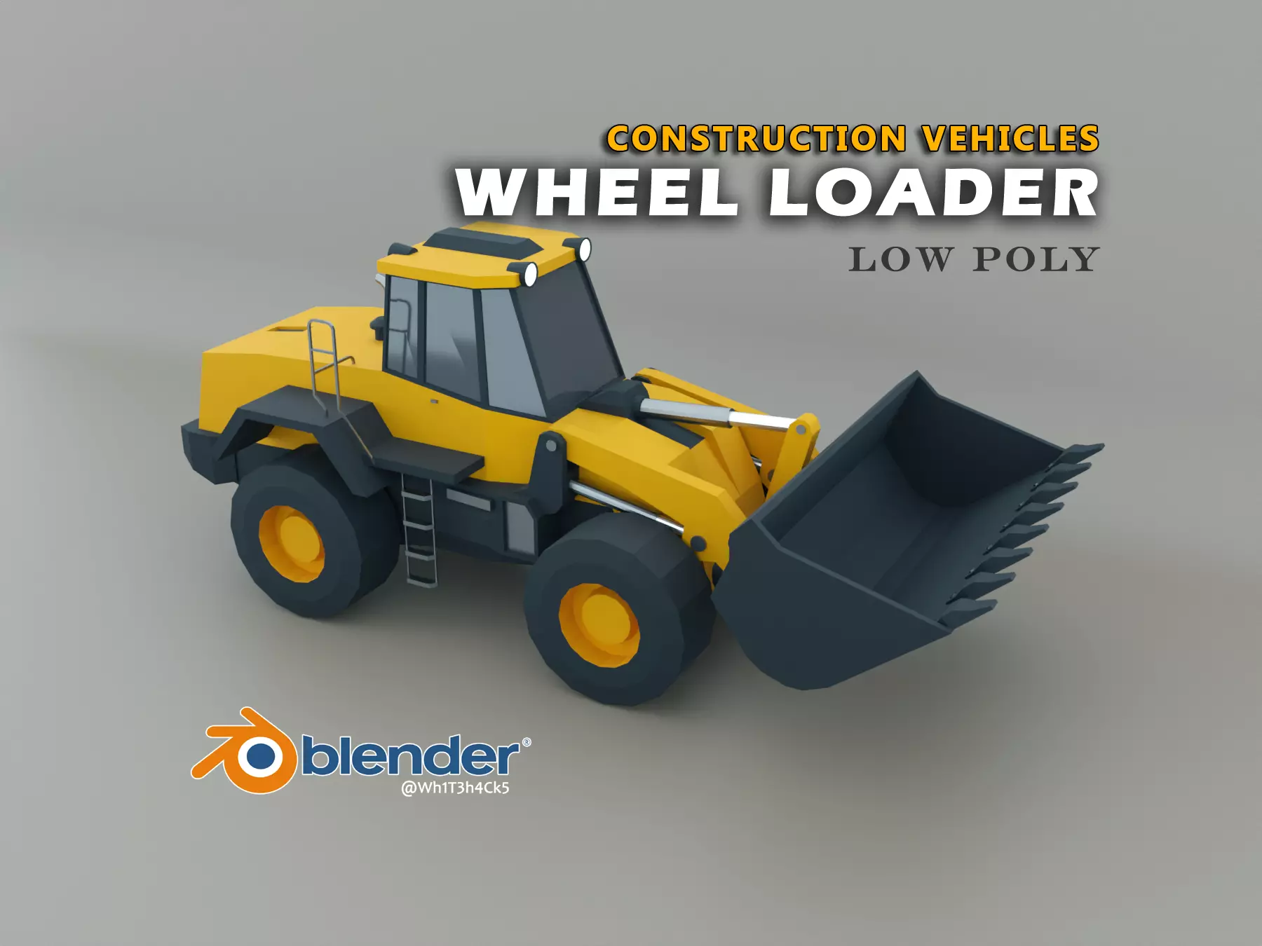 Wheel Loader Heavy Vehicle Low-poly 3D model_0