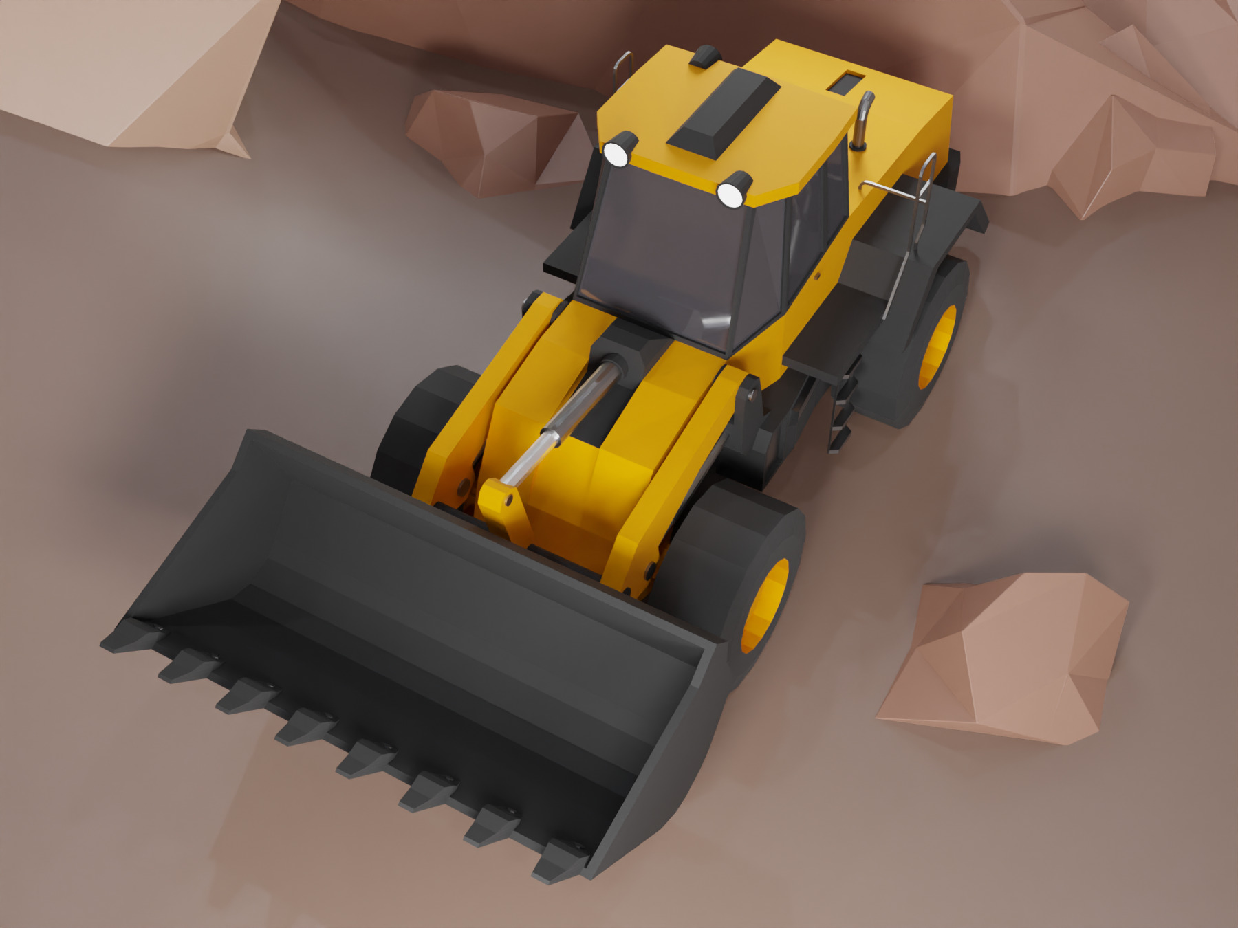 Wheel Loader Heavy Vehicle Low-poly 3D model_4