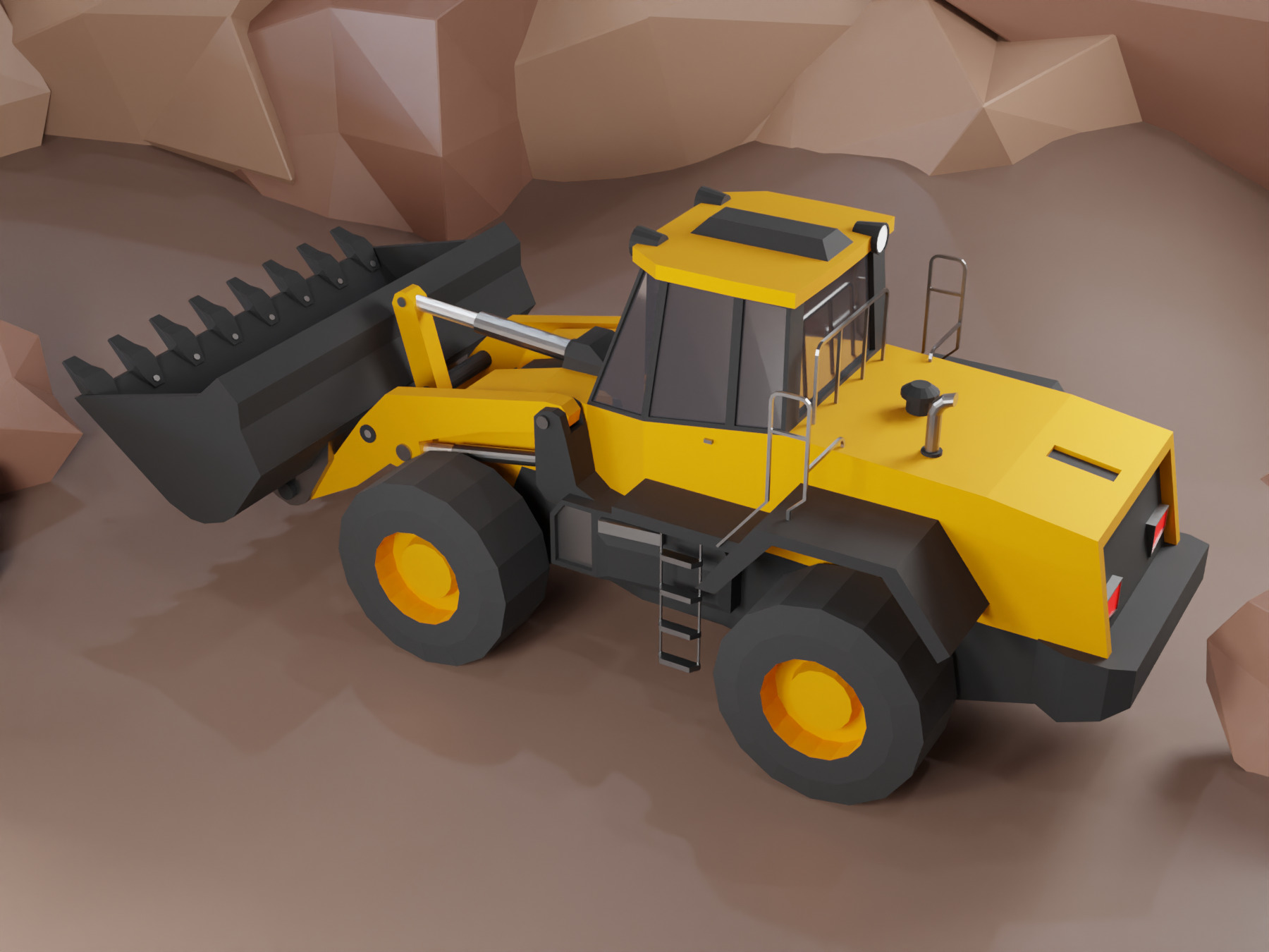 Wheel Loader Heavy Vehicle Low-poly 3D model_3