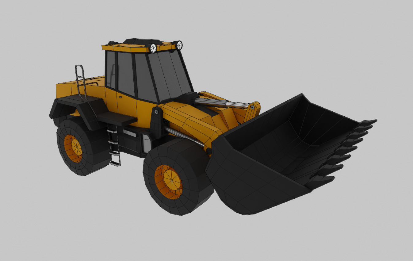 Wheel Loader Heavy Vehicle Low-poly 3D model_5