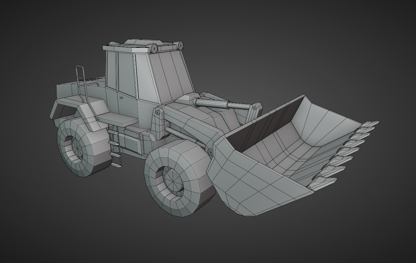 Wheel Loader Heavy Vehicle Low-poly 3D model_7