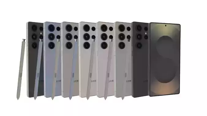 Galaxy S25 Ultra Titanium all colors  3D Model Collection