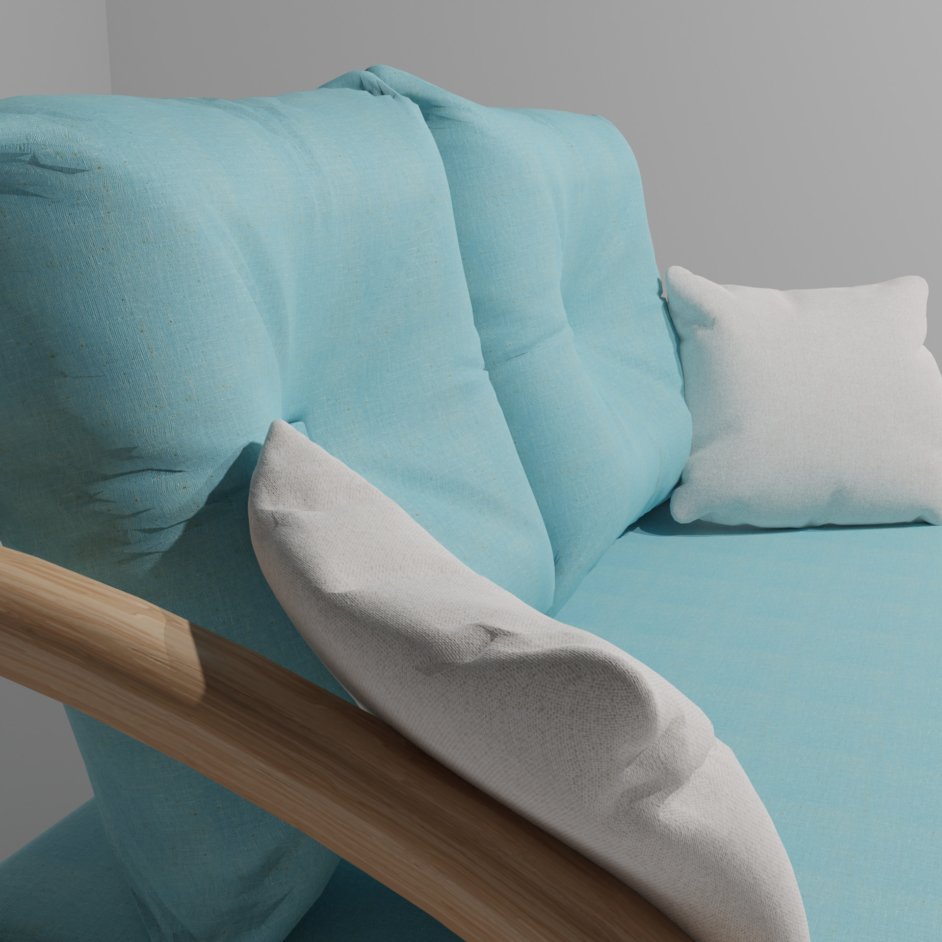 Garden Bench Low-poly 3D model_2