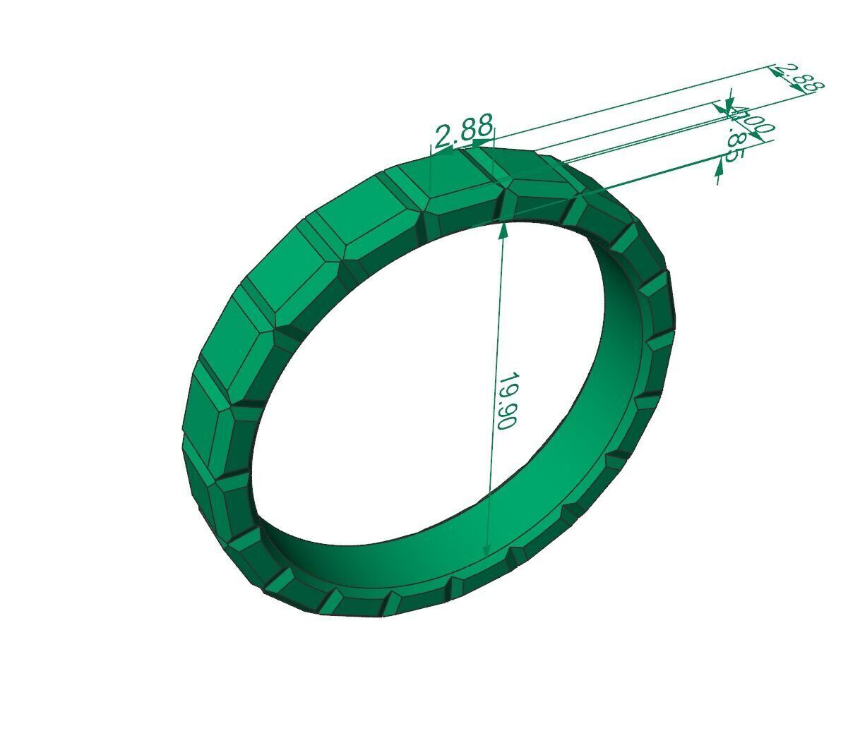 Cube Ring 3D print model_9