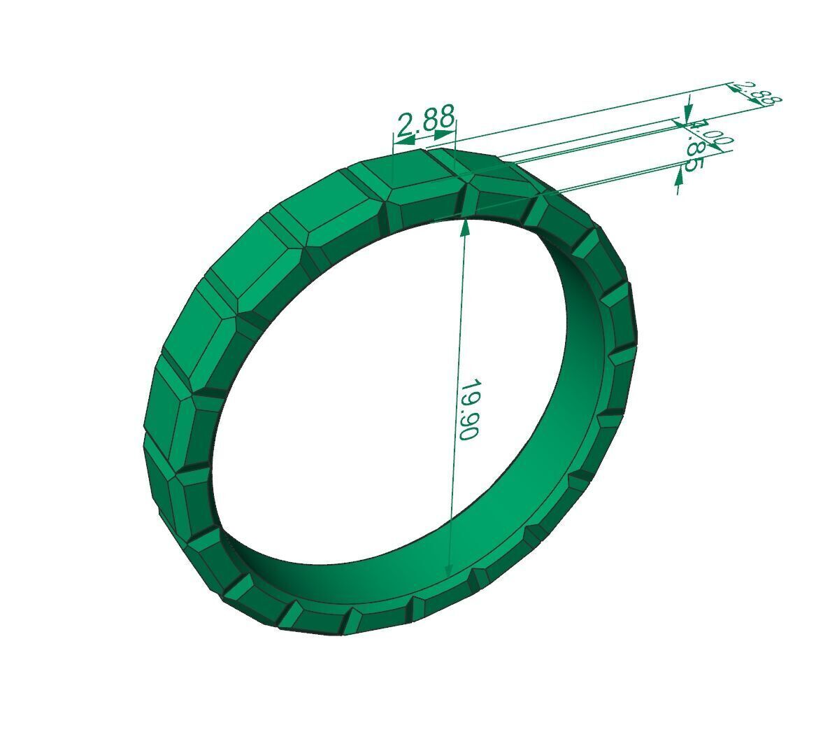 Cube Ring 3D print model_5