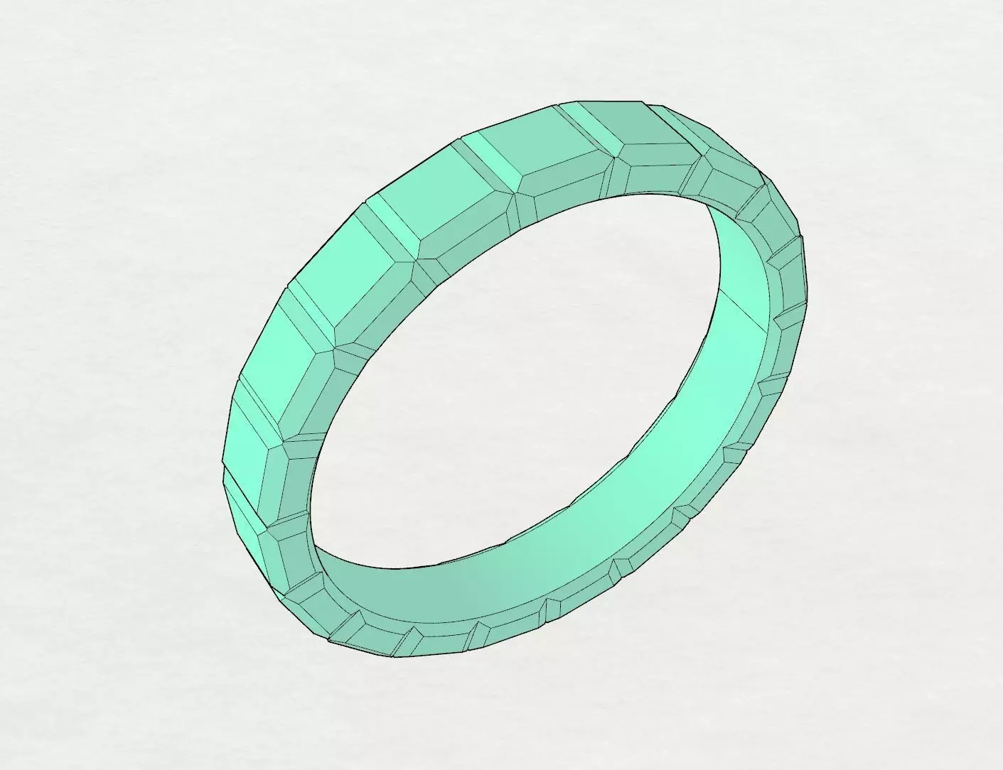 Cube Ring 3D print model_0