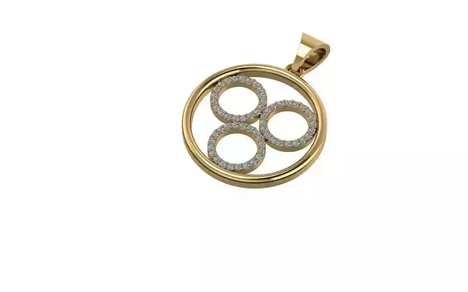 Celtic 3 Rings Diamond Pendant