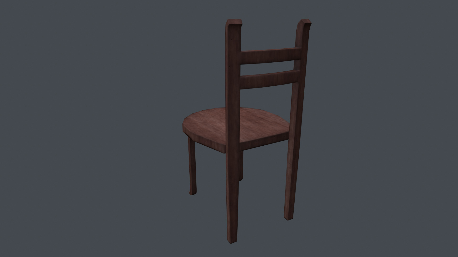 Wooden chair Low-poly 3D model_2