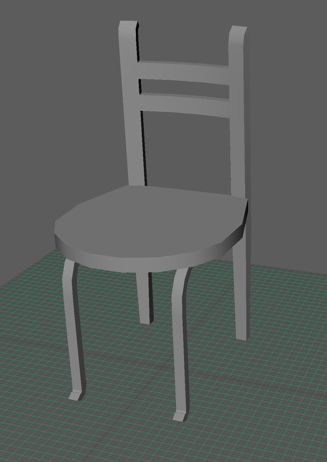 Wooden chair Low-poly 3D model_6