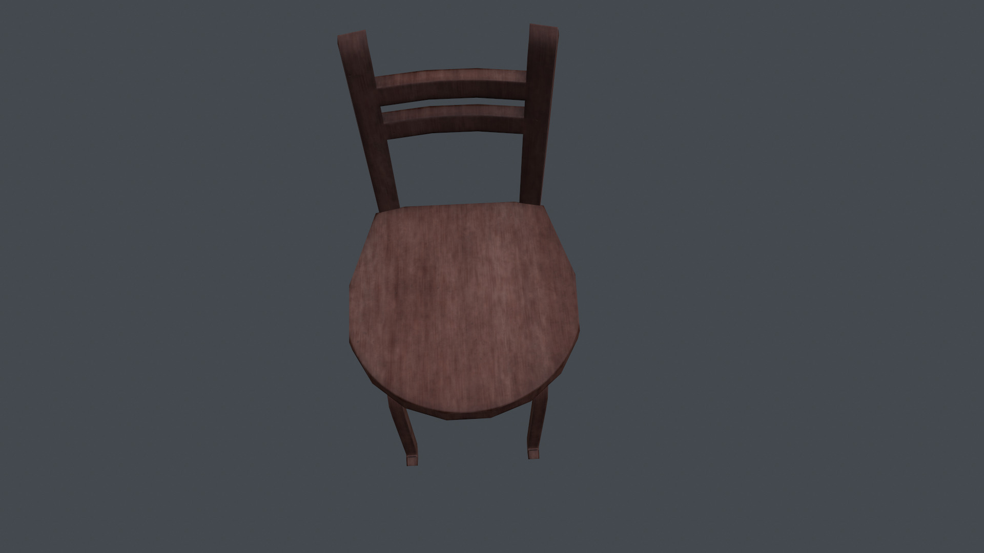 Wooden chair Low-poly 3D model_3