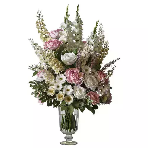 Flower Set 090 White yellow pink bouquet