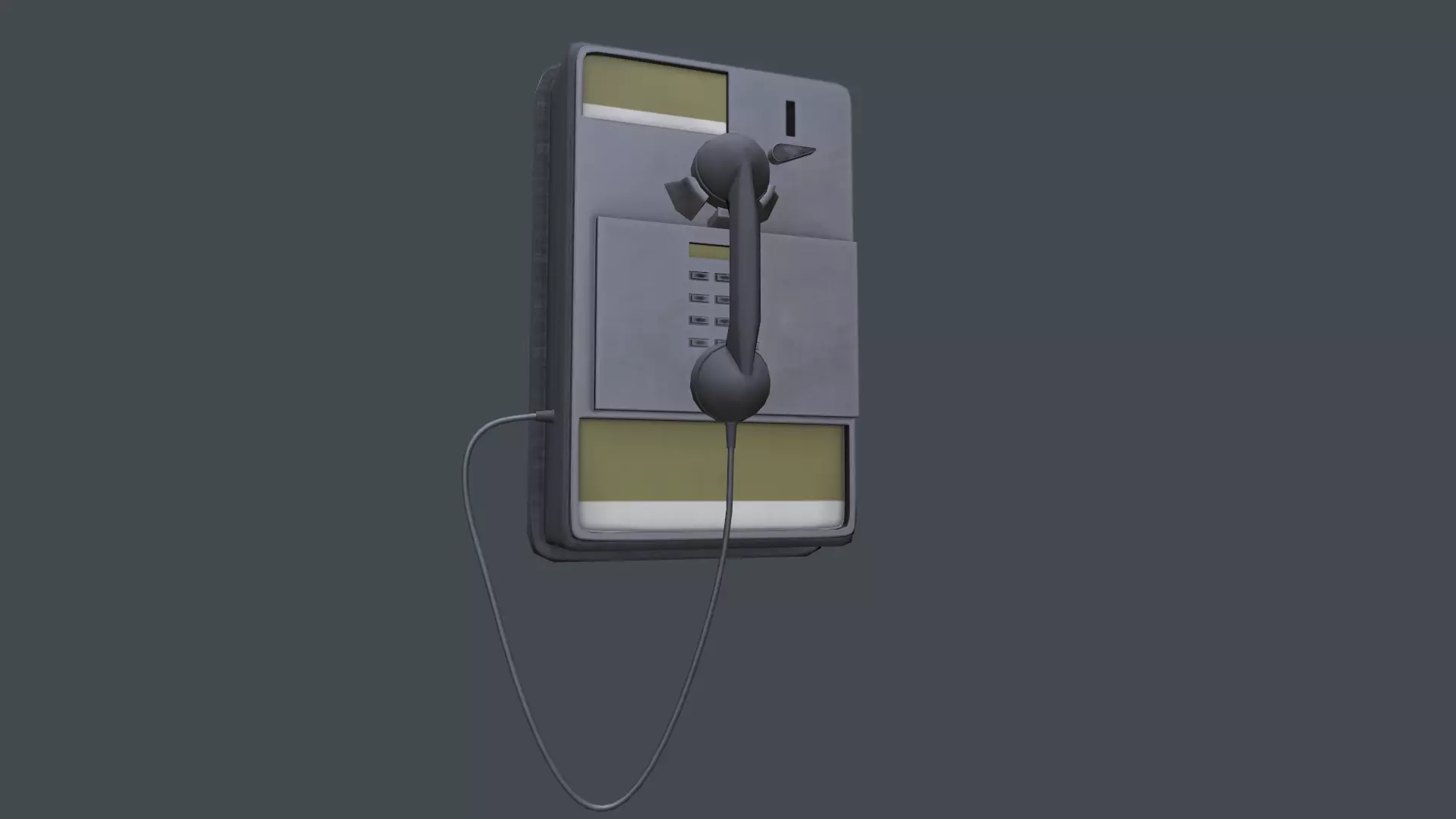Corded wall mounted telephone Free low-poly 3D model