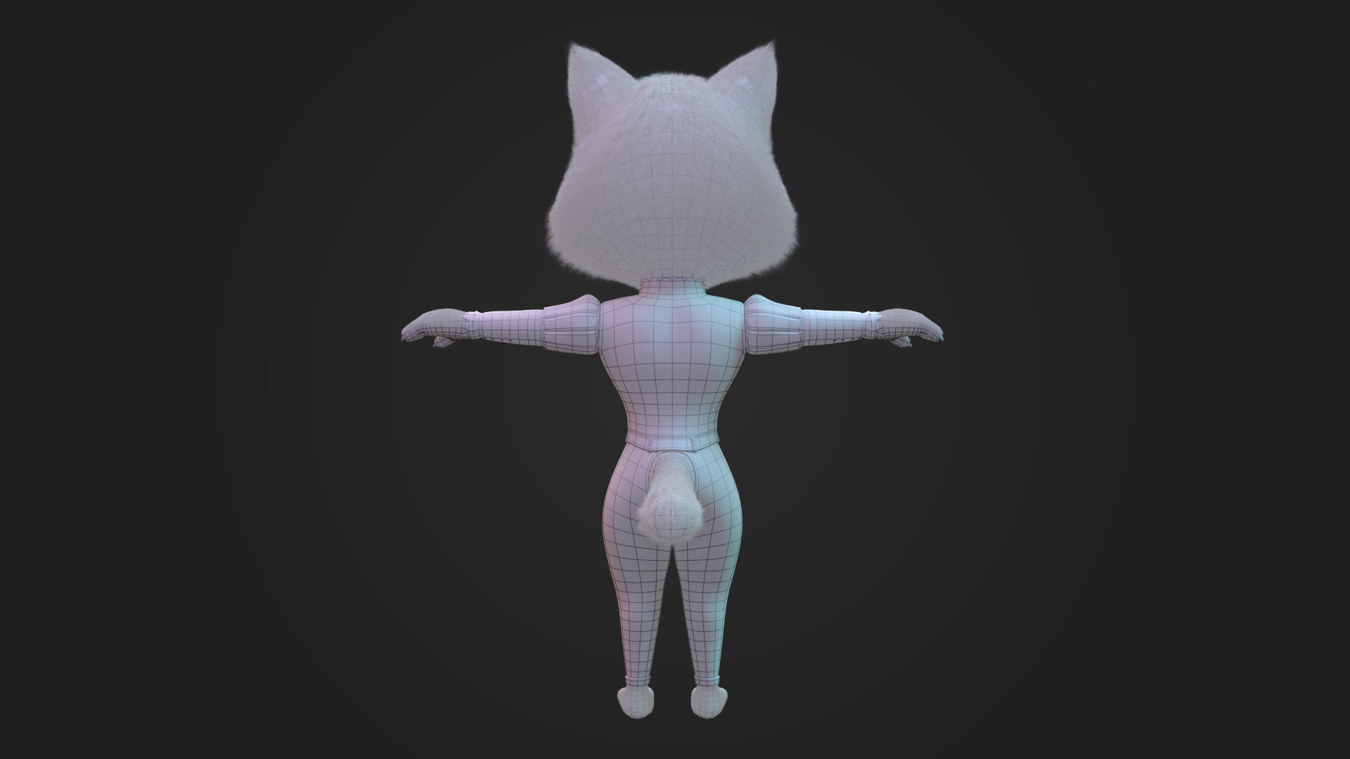 Stylized Anthropomorphic Cat Character Fur Medieval Outfit 3D model_3