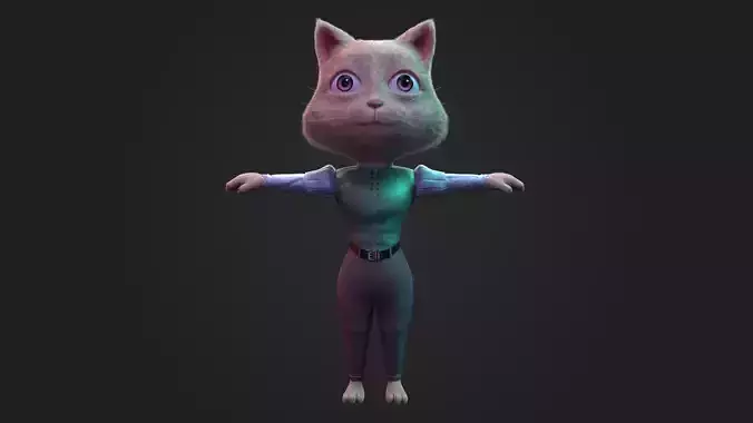 Stylized Anthropomorphic Cat Character  Fur Medieval Outfit