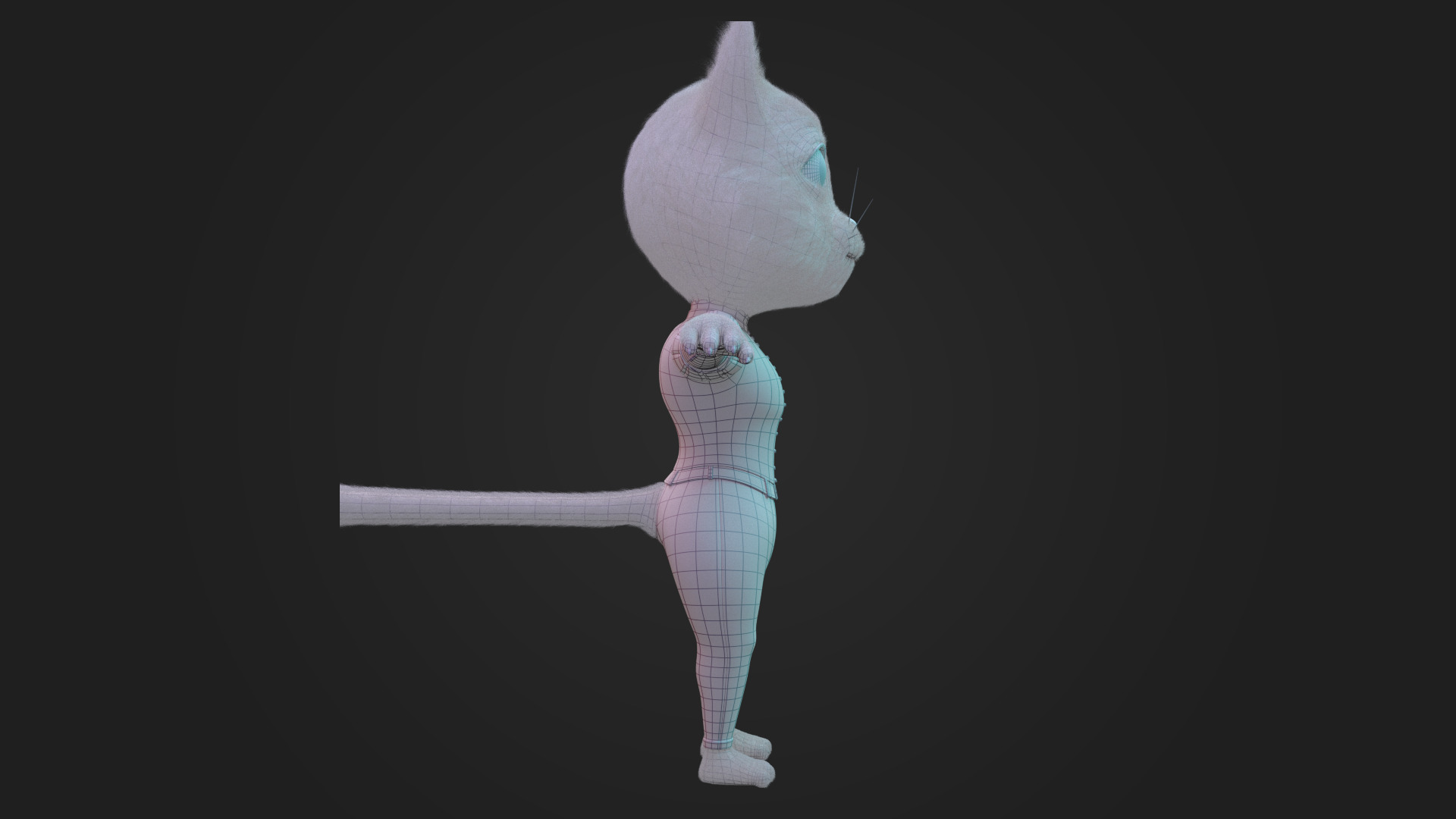 Stylized Anthropomorphic Cat Character Fur Medieval Outfit 3D model_14