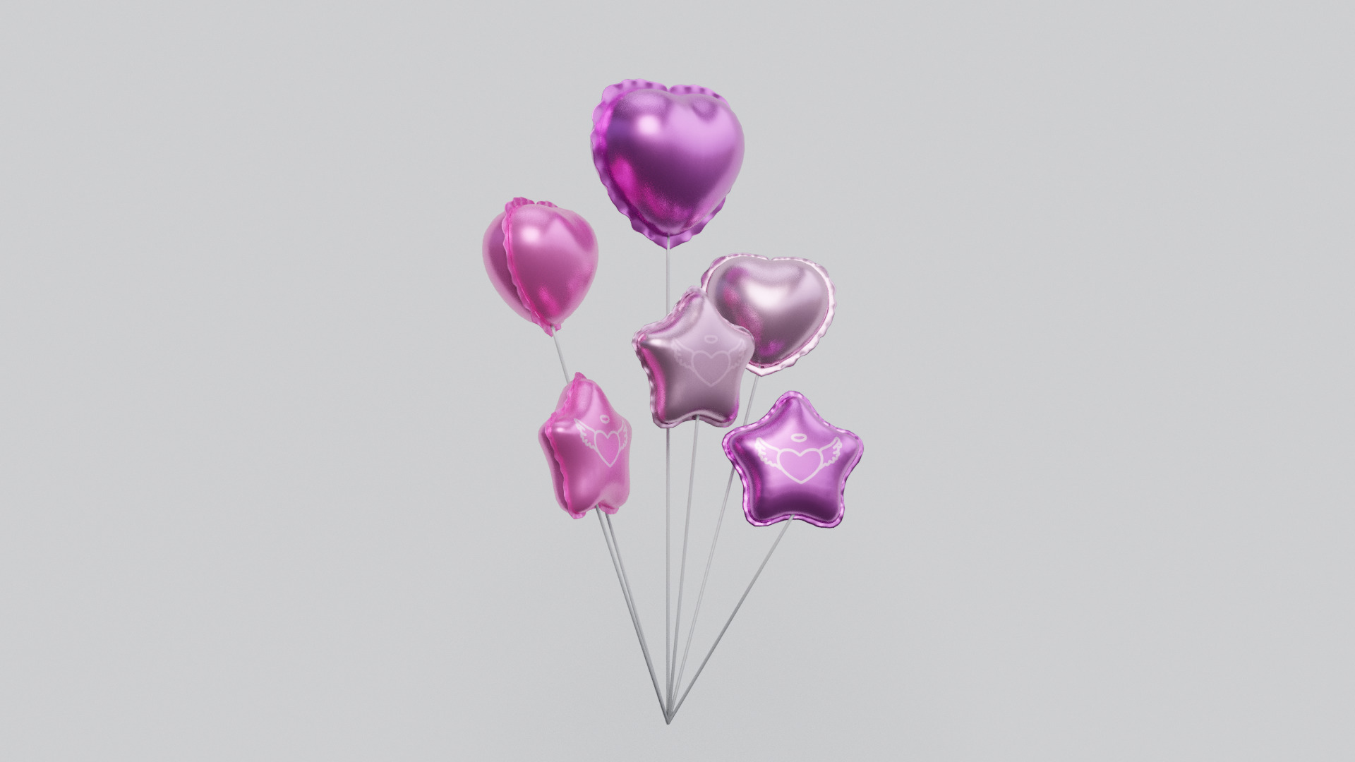 balloons Low-poly 3D model_1