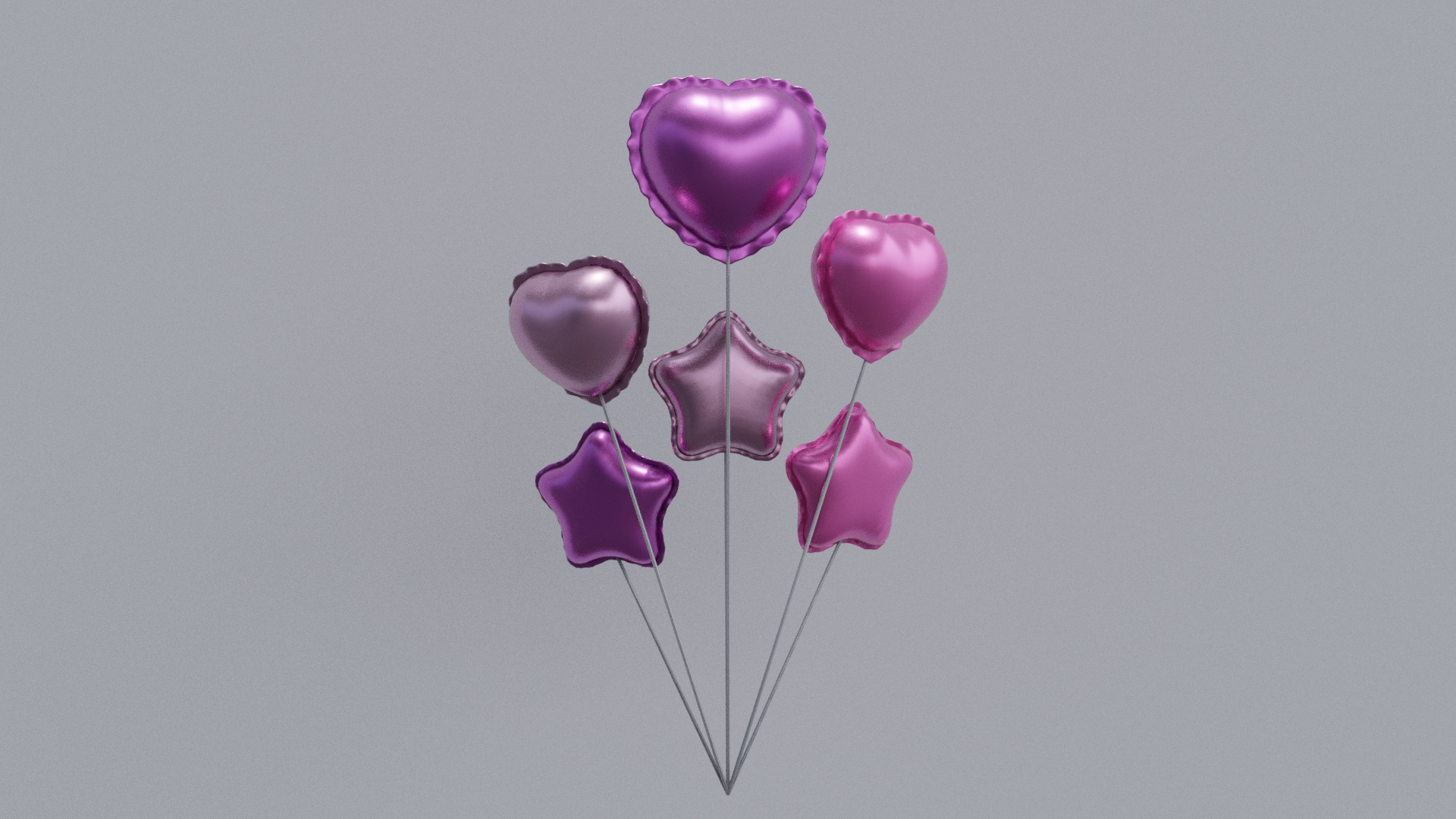 balloons Low-poly 3D model_3