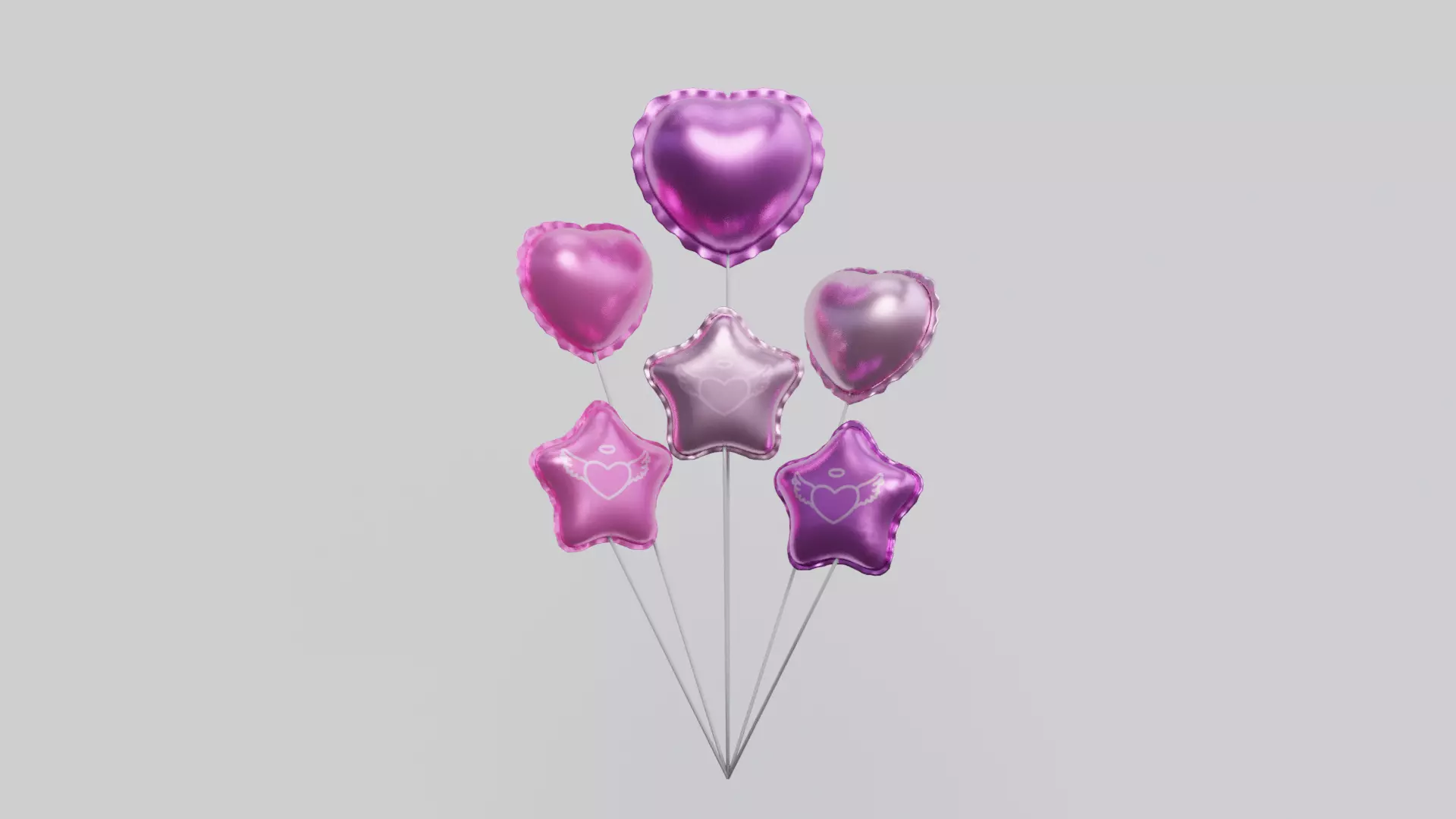 balloons Low-poly 3D model_0
