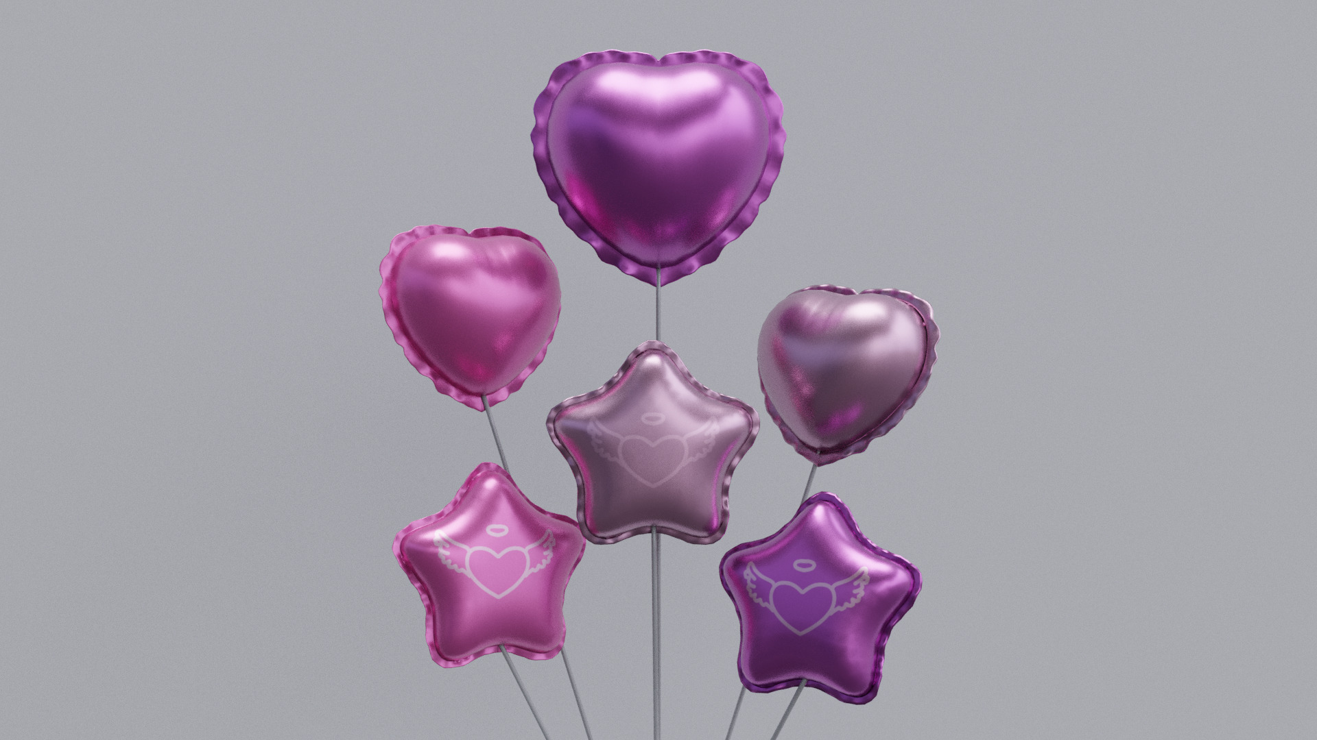 balloons Low-poly 3D model_4