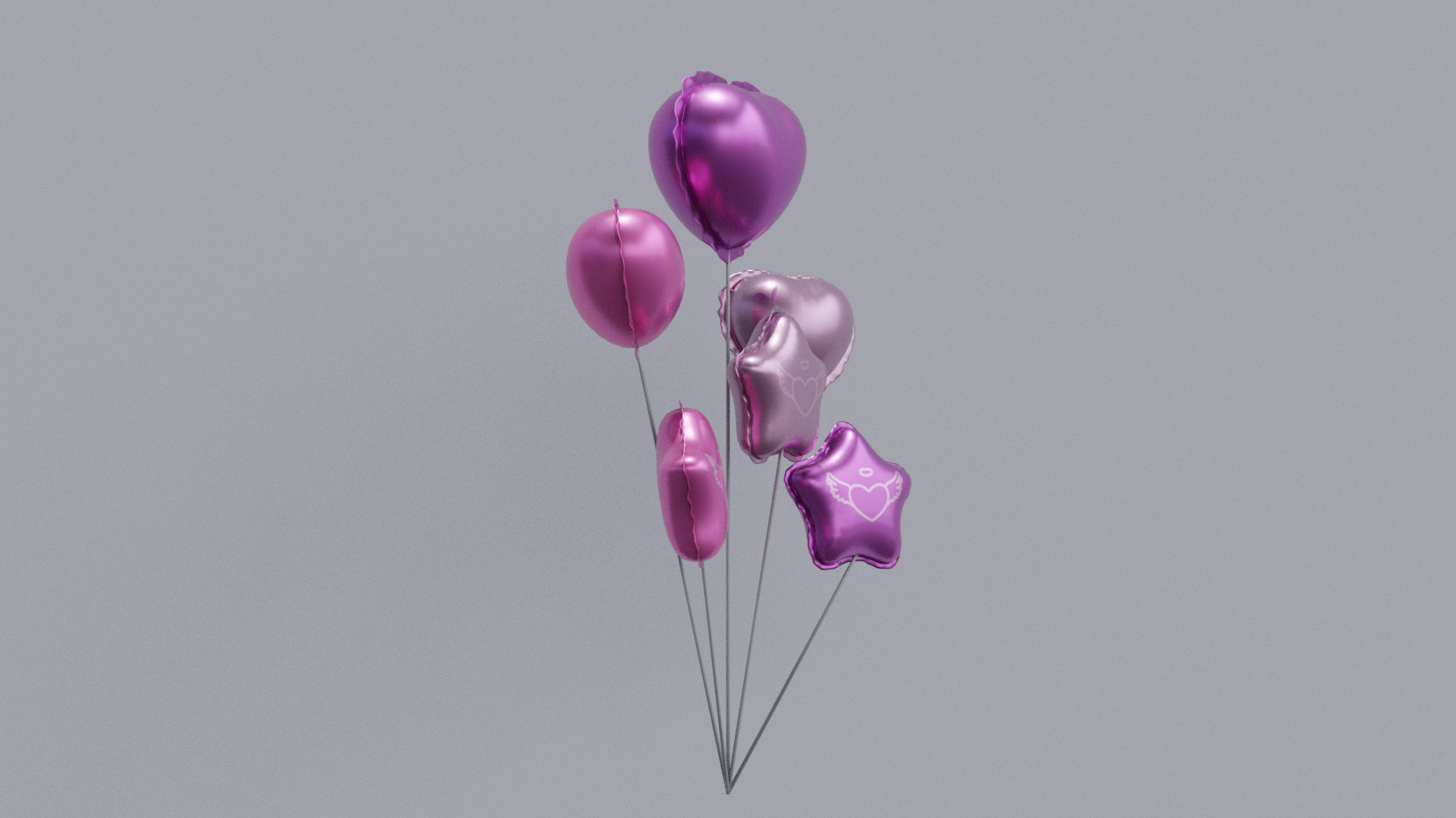 balloons Low-poly 3D model_2
