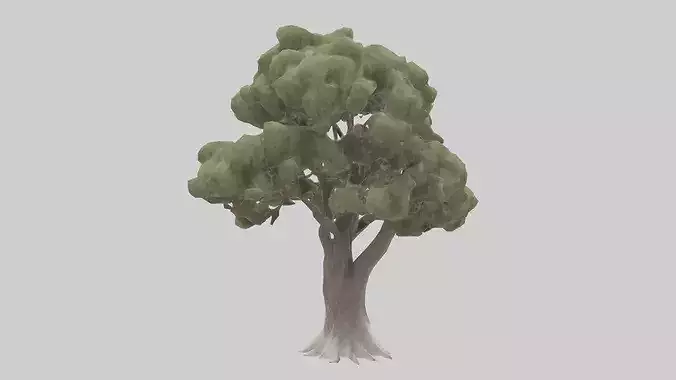 Desert Willow tree model Low-poly 3D model 3