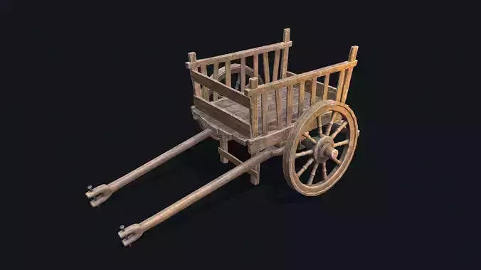 Medieval Cart 2  Low-poly 3D model