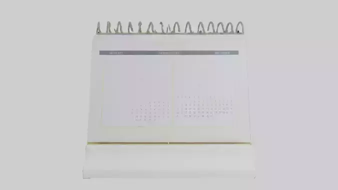 Desk Calendar model Low-poly 3D model