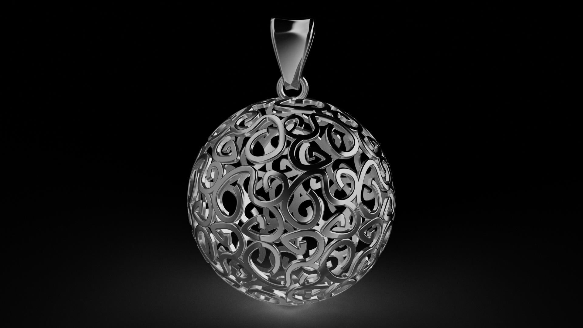 Direct Casting Ball Pendant 3D model Texture 3D print model_1