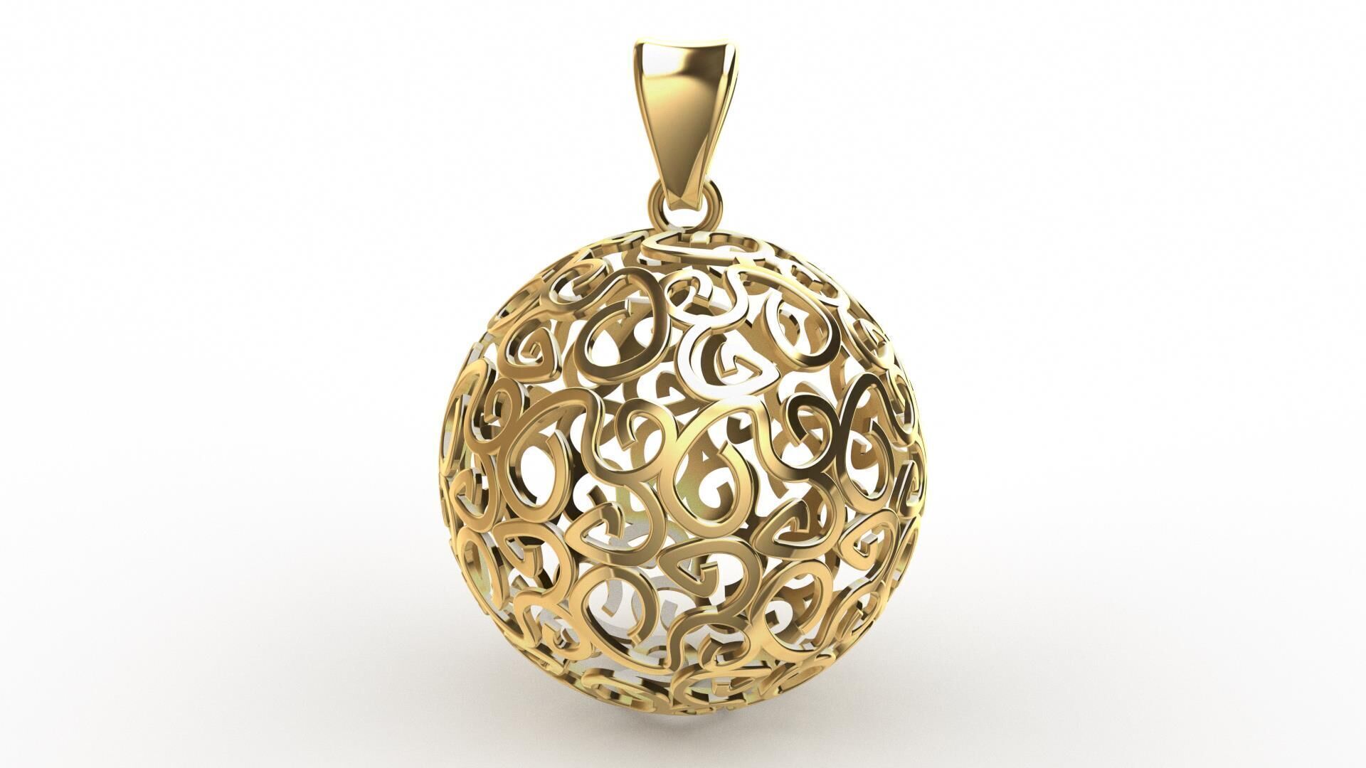 Direct Casting Ball Pendant 3D model Texture 3D print model_18