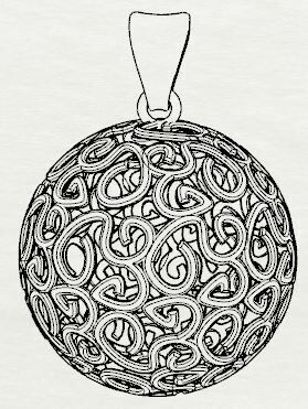 Direct Casting Ball Pendant 3D model Texture 3D print model_7